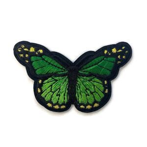 Green Butterfly Embroidered Patch